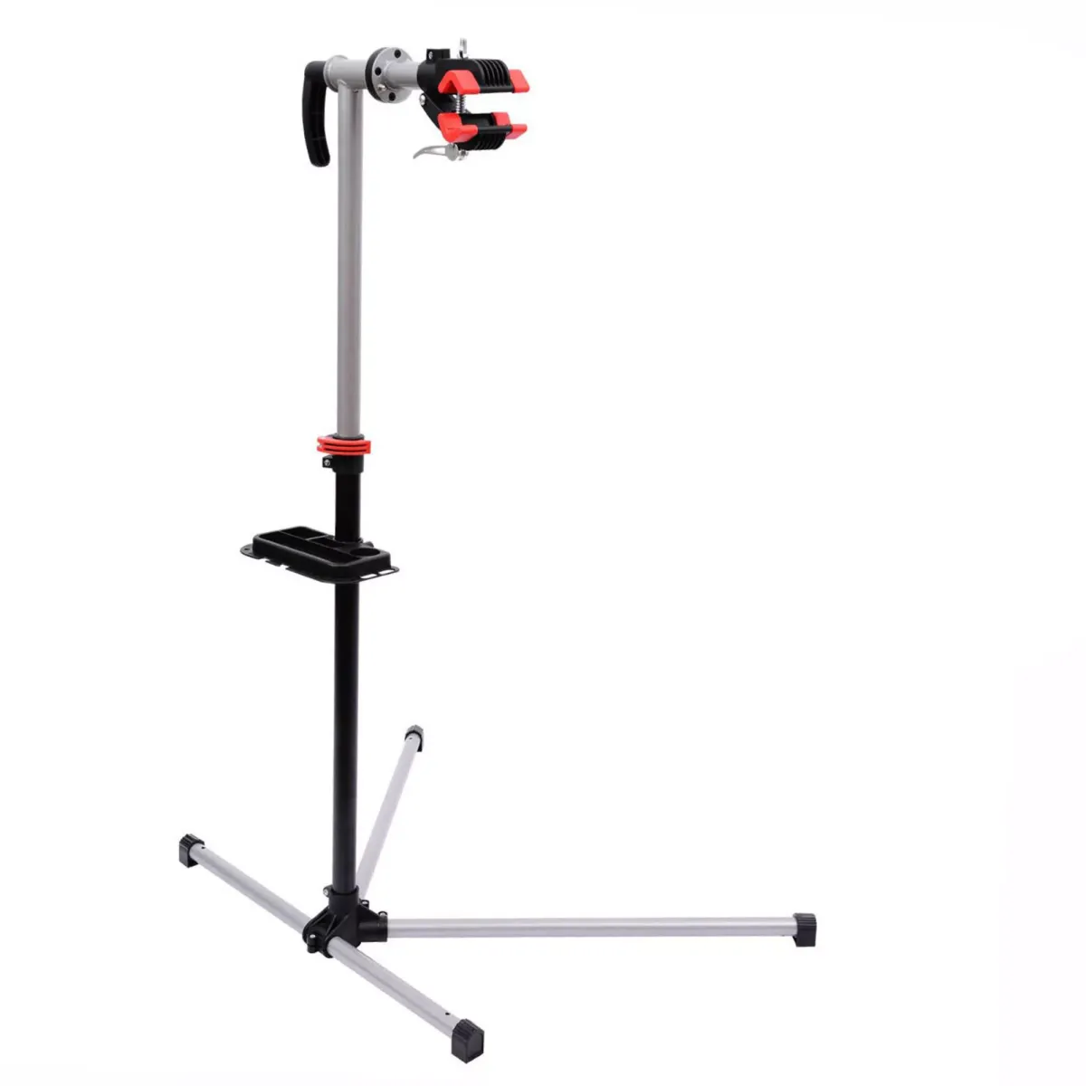 FAHRRADMONTAGESTÄNDER, Stahlrohr, Schwarz, L100 x B66 x H109 -180 cm