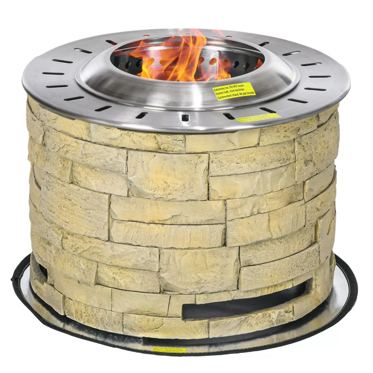 FEUERSCHALE, Edelstahl, Gelb