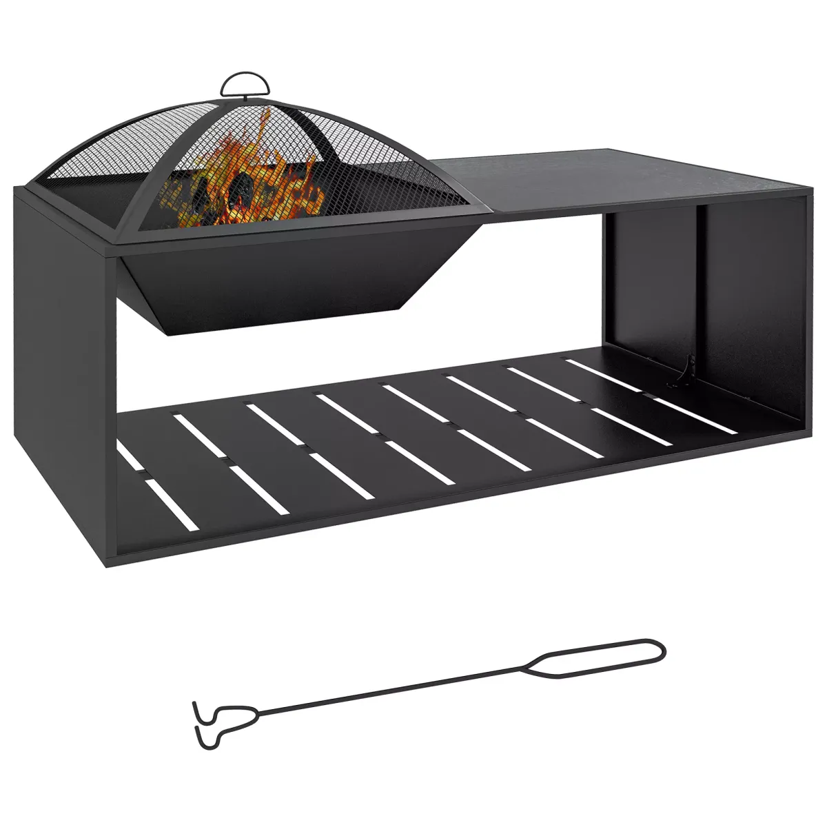 FEUERSCHALE, Keramik, Metall, Schwarz