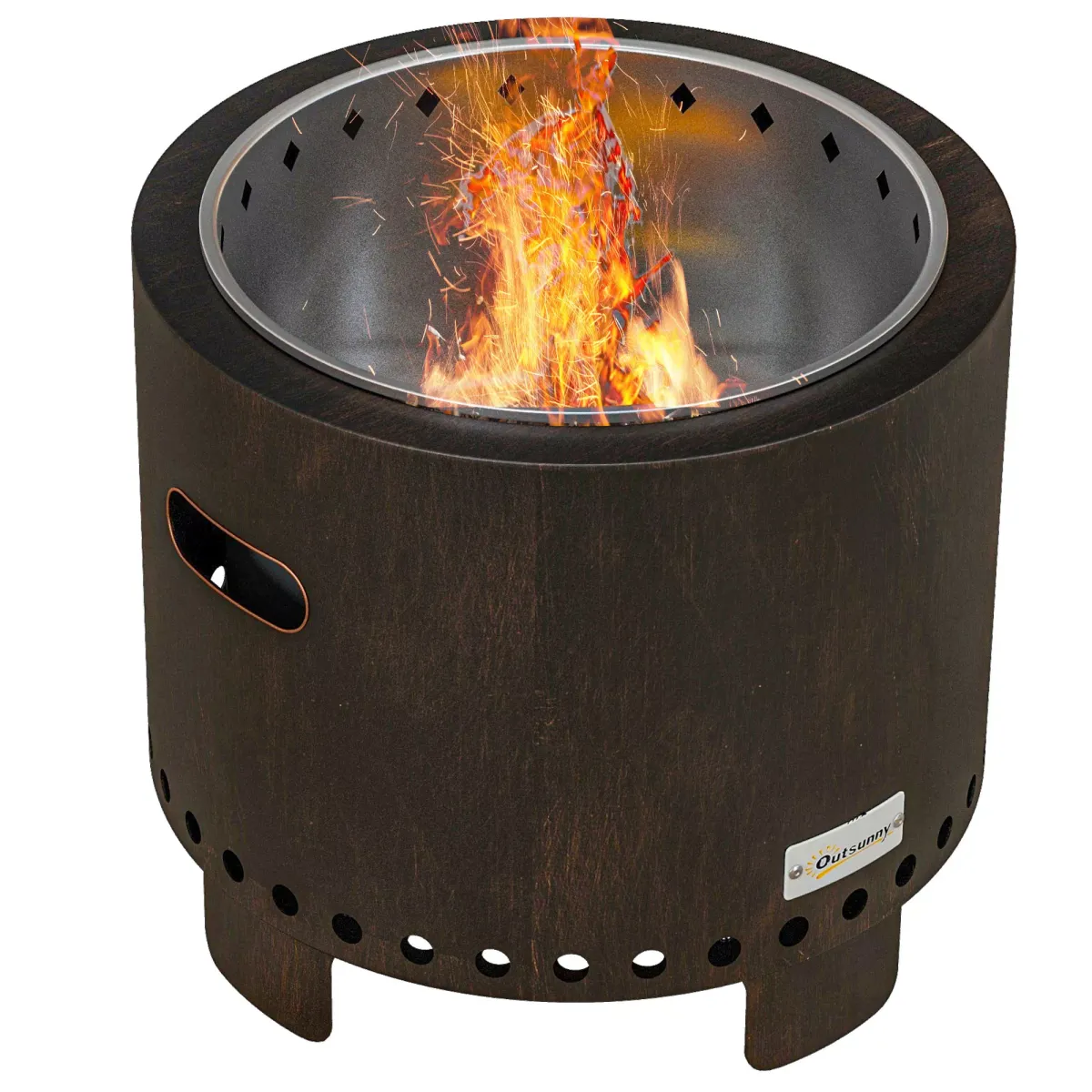 FEUERSCHALE, Metall, Edelstahl, Schwarz