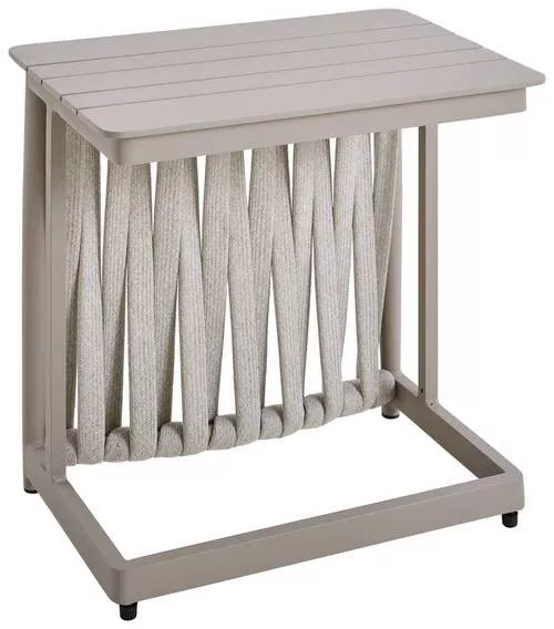 GARTENBEISTELLTISCH 39/39/59 cm Metall, Textil