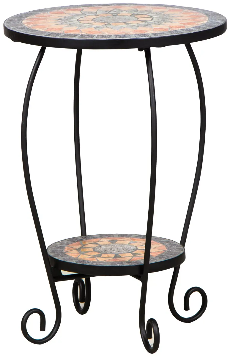 GARTENBEISTELLTISCH 41/41/59 cm Metall, Keramik