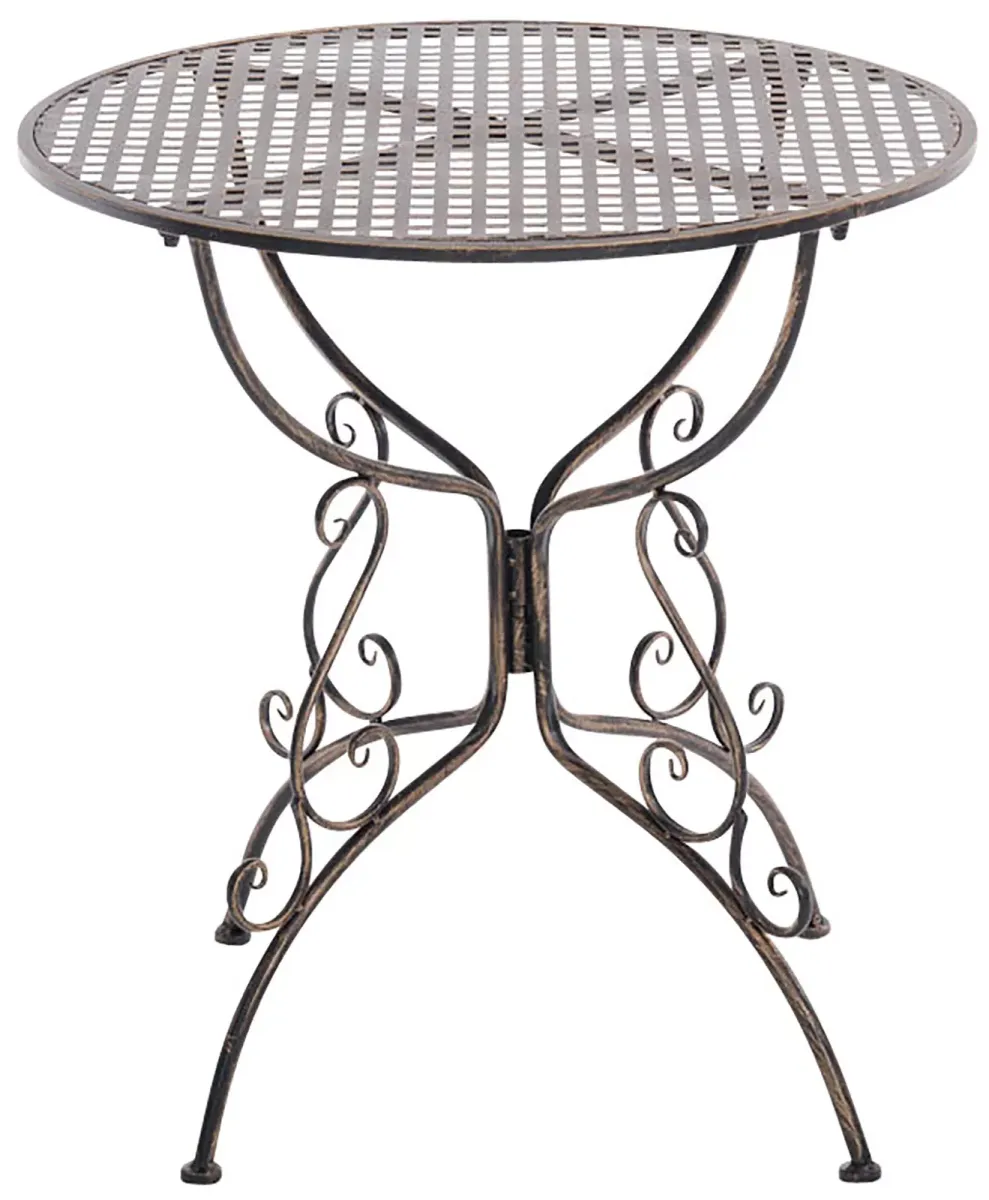GARTENBEISTELLTISCH rund Ø70 cm Metall bronze