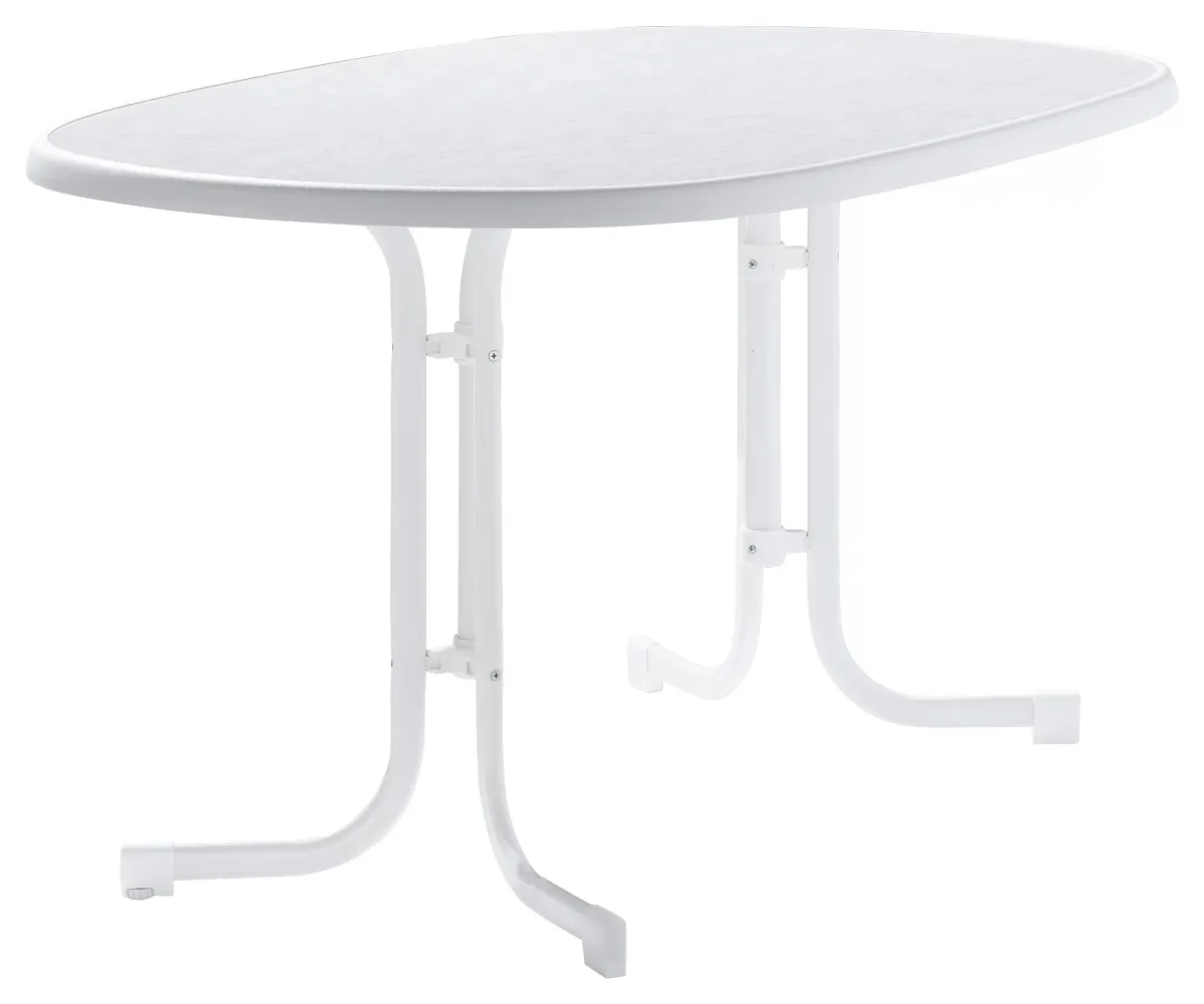 GARTENKLAPPTISCH 140/90/72 cm Metall oval