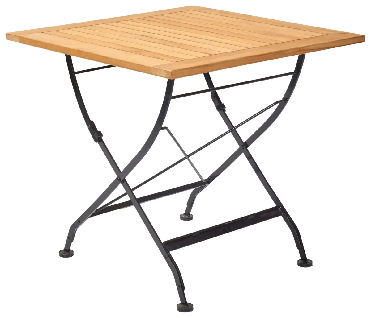 GARTENKLAPPTISCH 80/80/75 cm Holz, Metall quadratisch