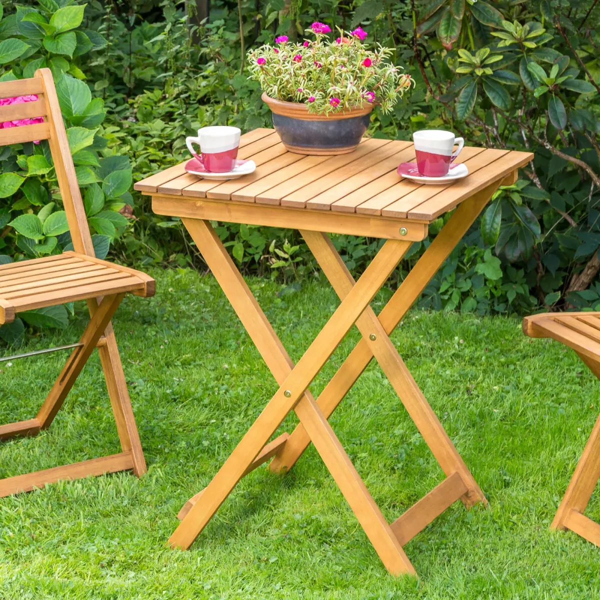 GARTENKLAPPTISCH Holz quadratisch