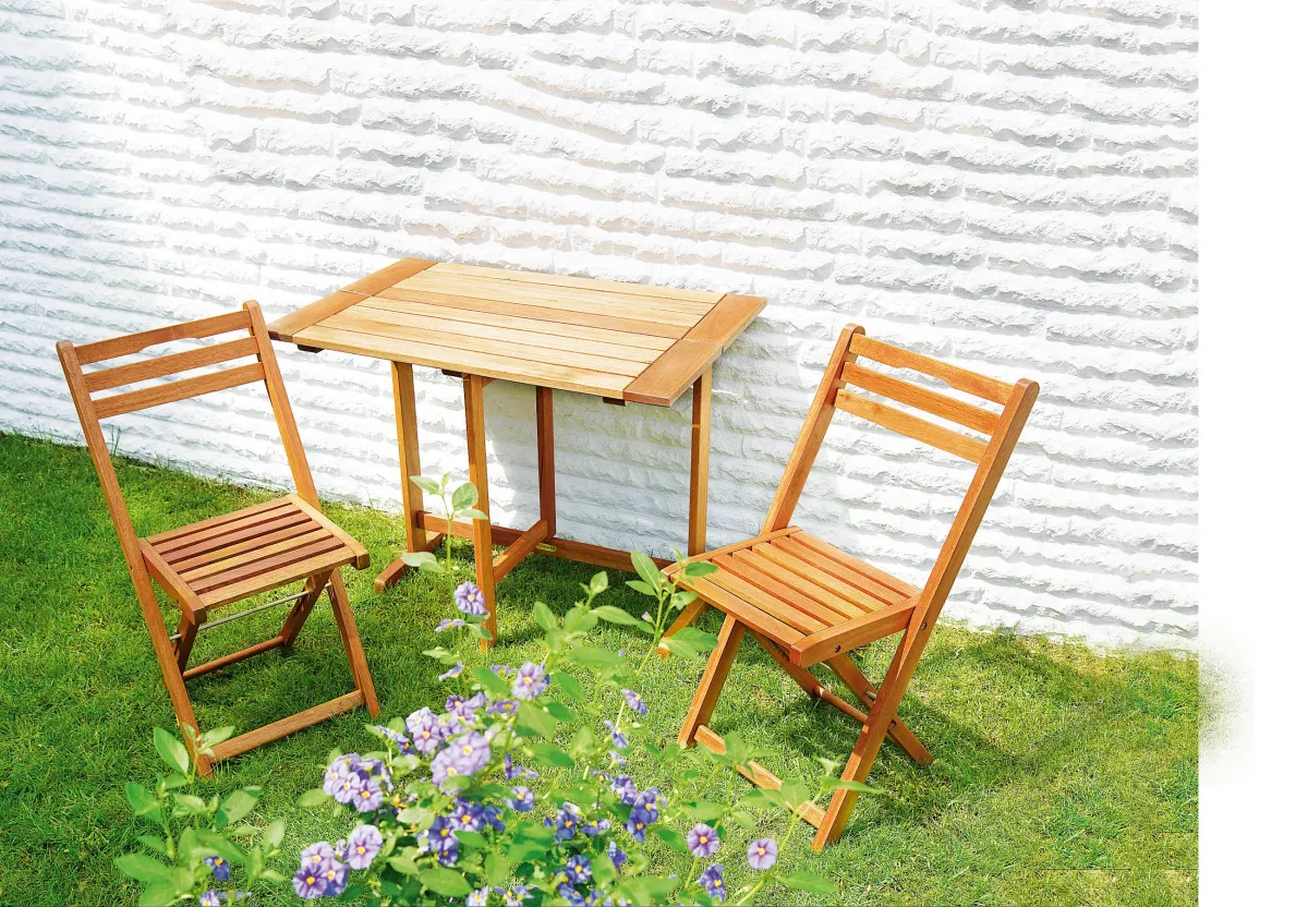 GARTENKLAPPTISCH Holz rechteckig