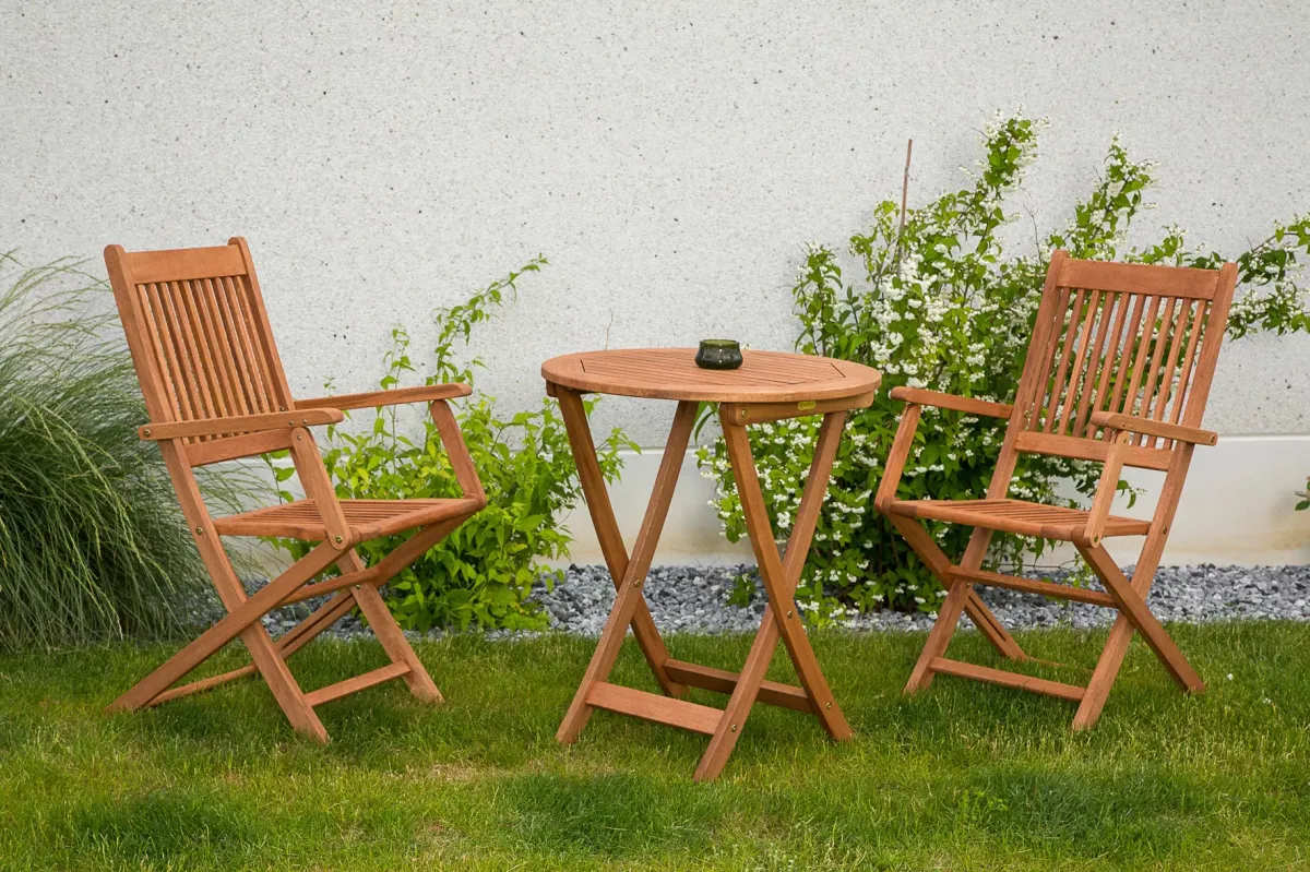 GARTENKLAPPTISCH Holz rund