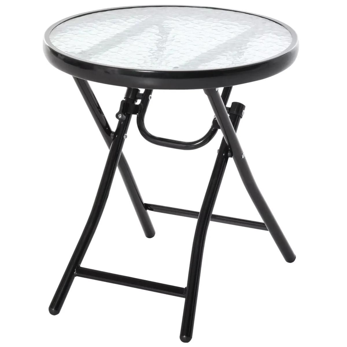 GARTENTISCH, Schwarz, Metall, Glass