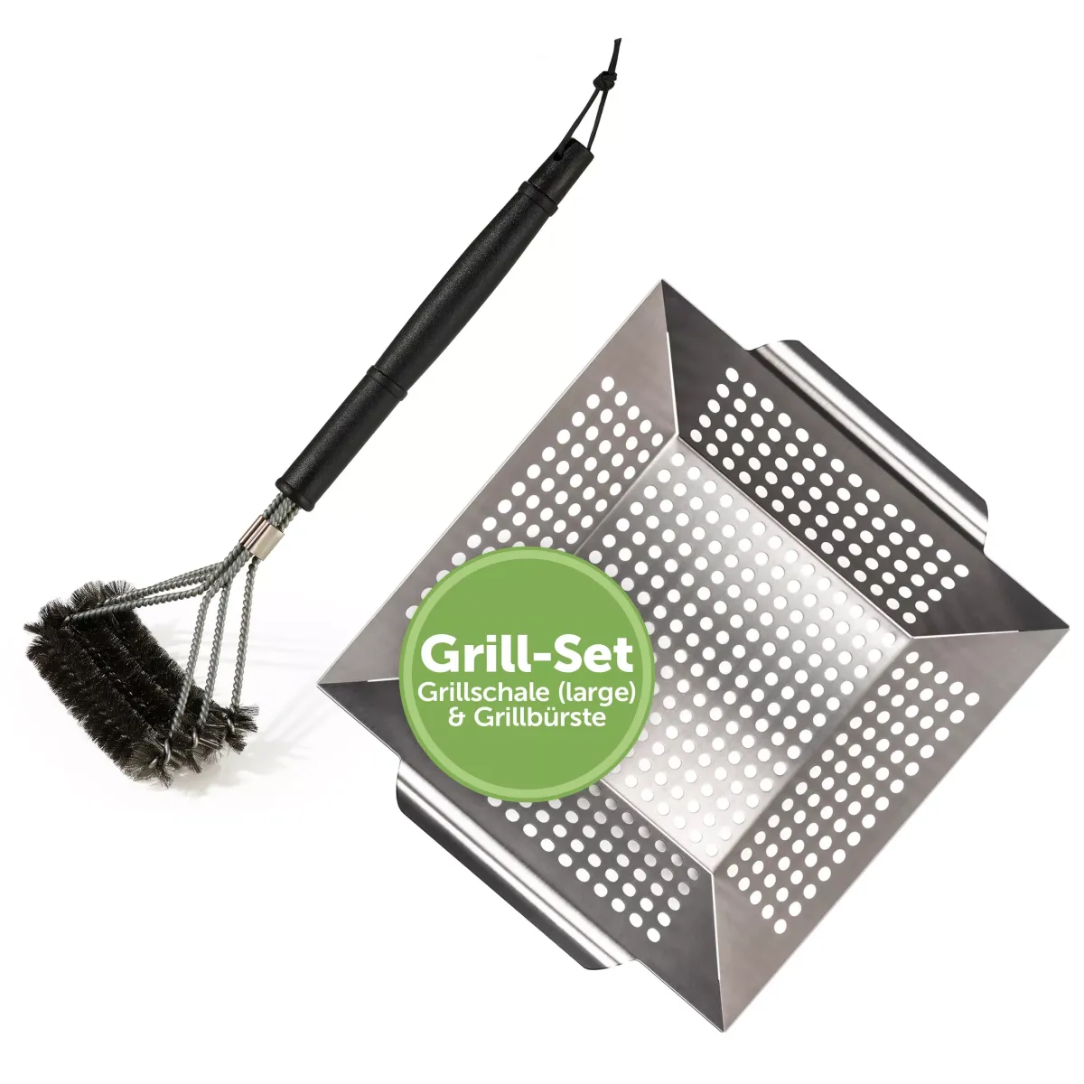 GRILLSET Baestis 2er-Set mit Grillkorb und Grillbürste