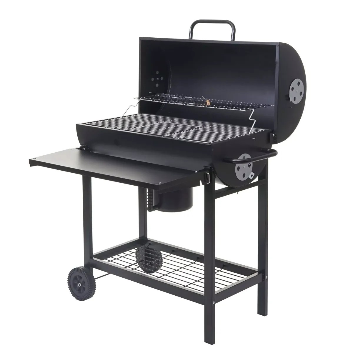 GRILLWAGEN MIT DECKEL UND ABLAGE Schwarz