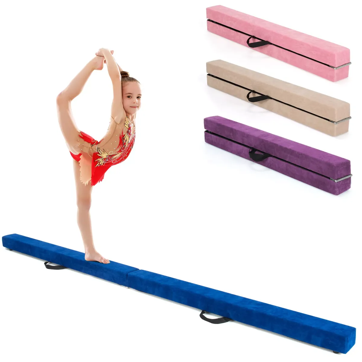 GYMNASTIKBALKEN klappbarer 210 cm Blau