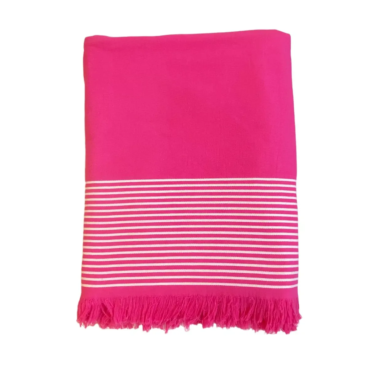 HAMAMTUCH mit Frotteefutter Paski Fuchsia 140x180 300g/m²