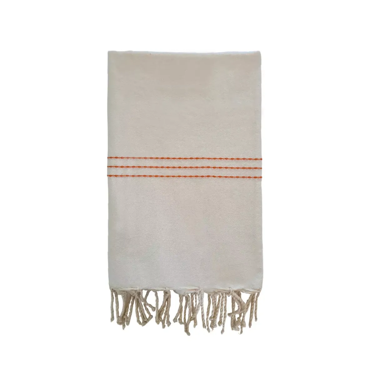 HAMMAMTUCH Traditionelle Calliope 200x200 190g/m² Ecru / Orange