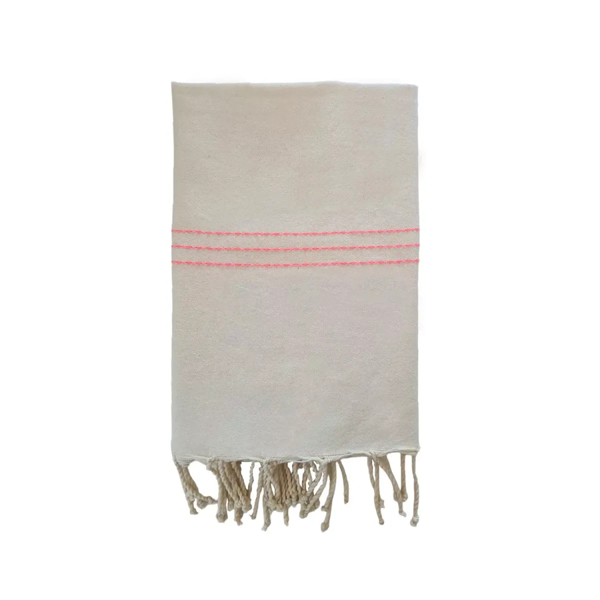 HAMMAMTUCH Traditionelle Calliope 200x200 190g/m² Ecru / Rosa