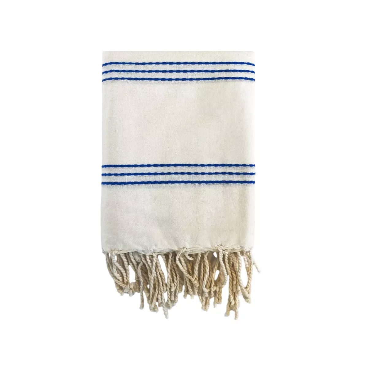 HAMMAMTUCH Traditionelle Calliope 200x200 190g/m² Ecru / Royal