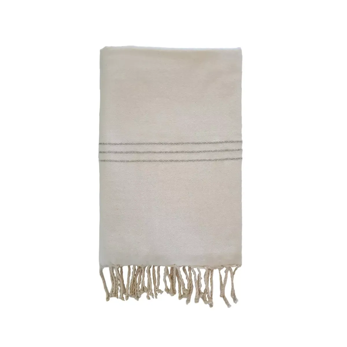 HAMMAMTUCH Traditionelle Isis 100x200 190g/m² Ecru / Silber