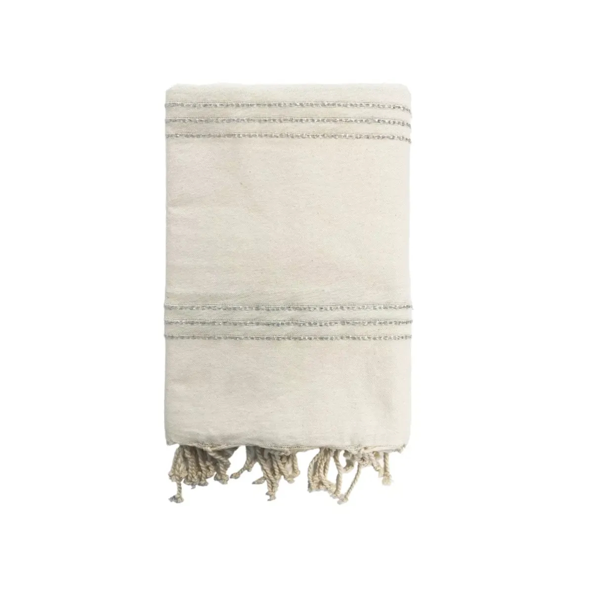 HAMMAMTUCH Traditionelle Isis 200x200 190g/m² Ecru / Silber