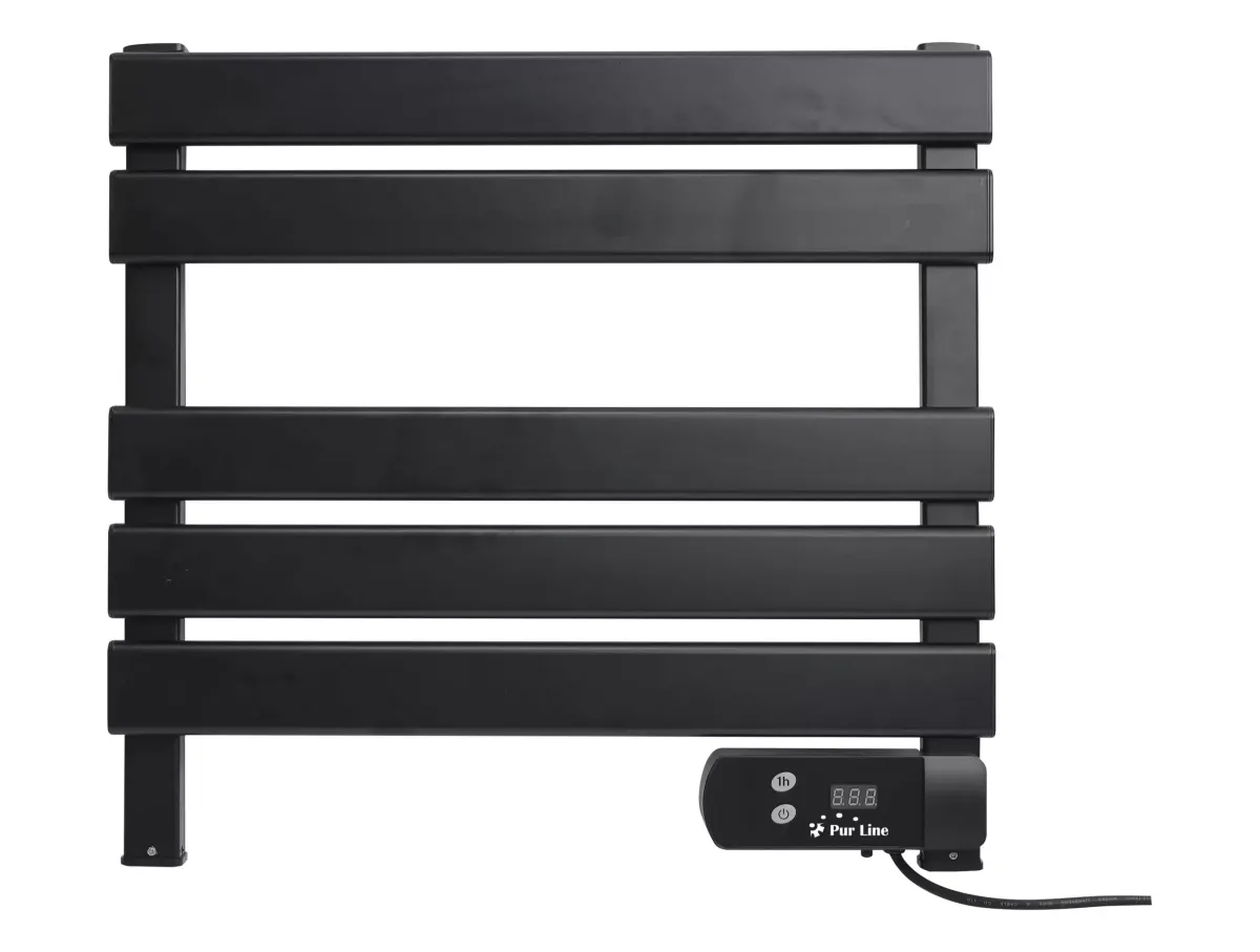 HANDTUCHTROCKNER Schwarz mit Elektrosystem und Wandhalterung 100 W