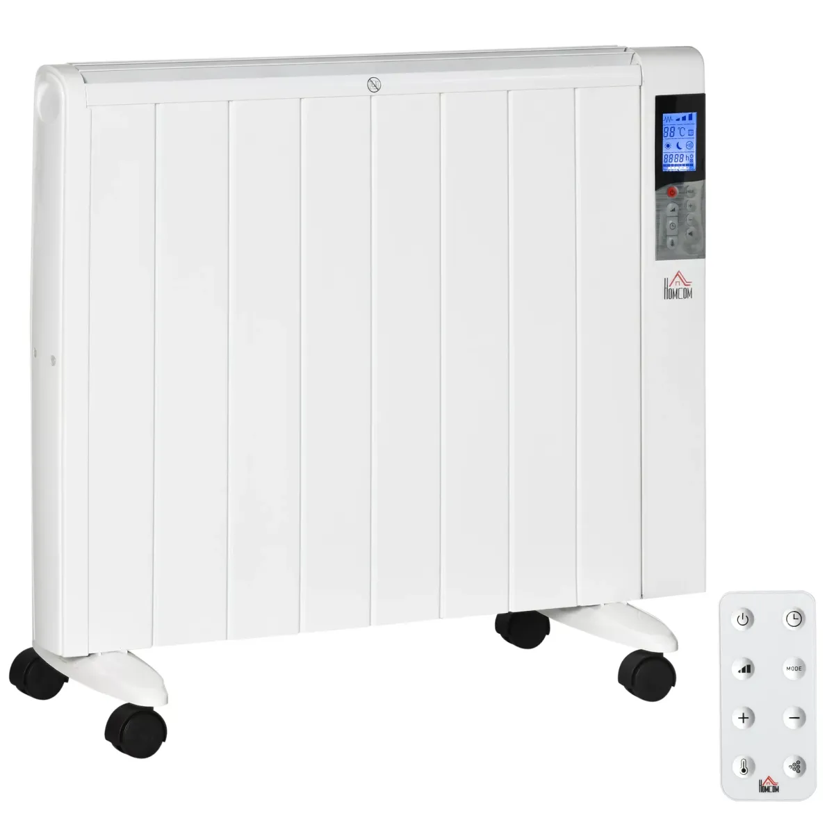 HEIZLÜFTER mit LCD-Display, Luftheizung, Fernbedienung, für 15 m² Räume, Weiß