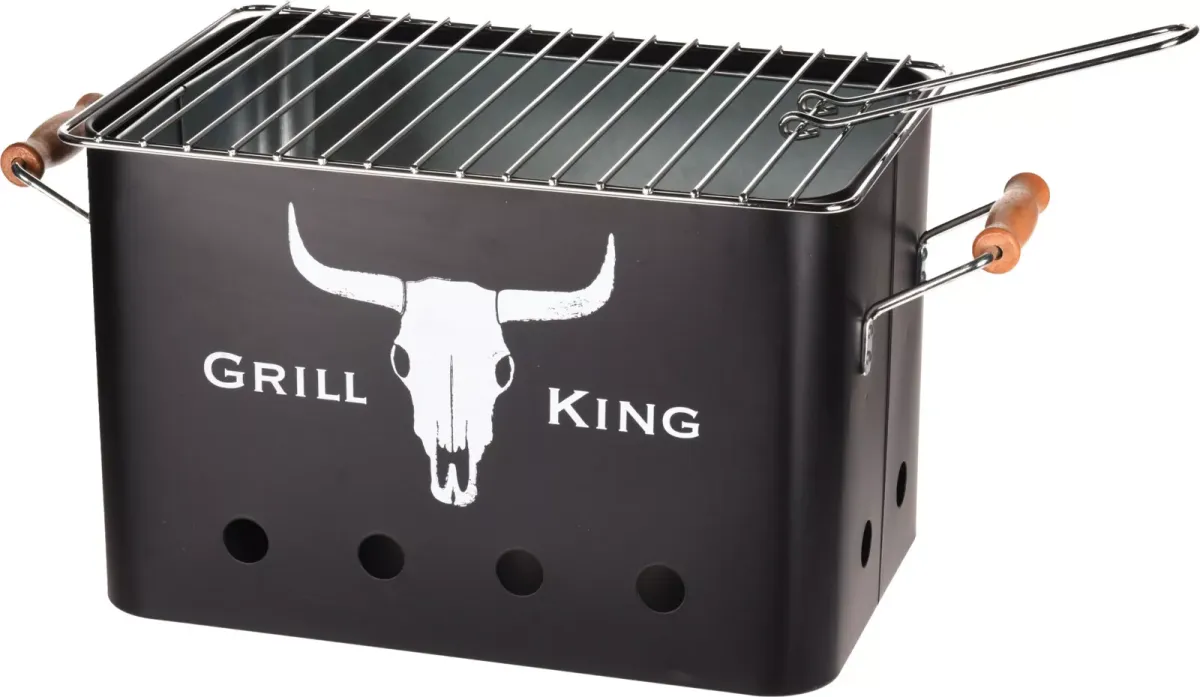 HOLZKOHLEGRILL Braun, Schwarz, Weiß