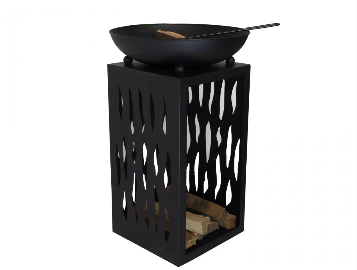 HOLZKOHLEGRILL Feuerschale Schwarz inkl. Schutzhülle