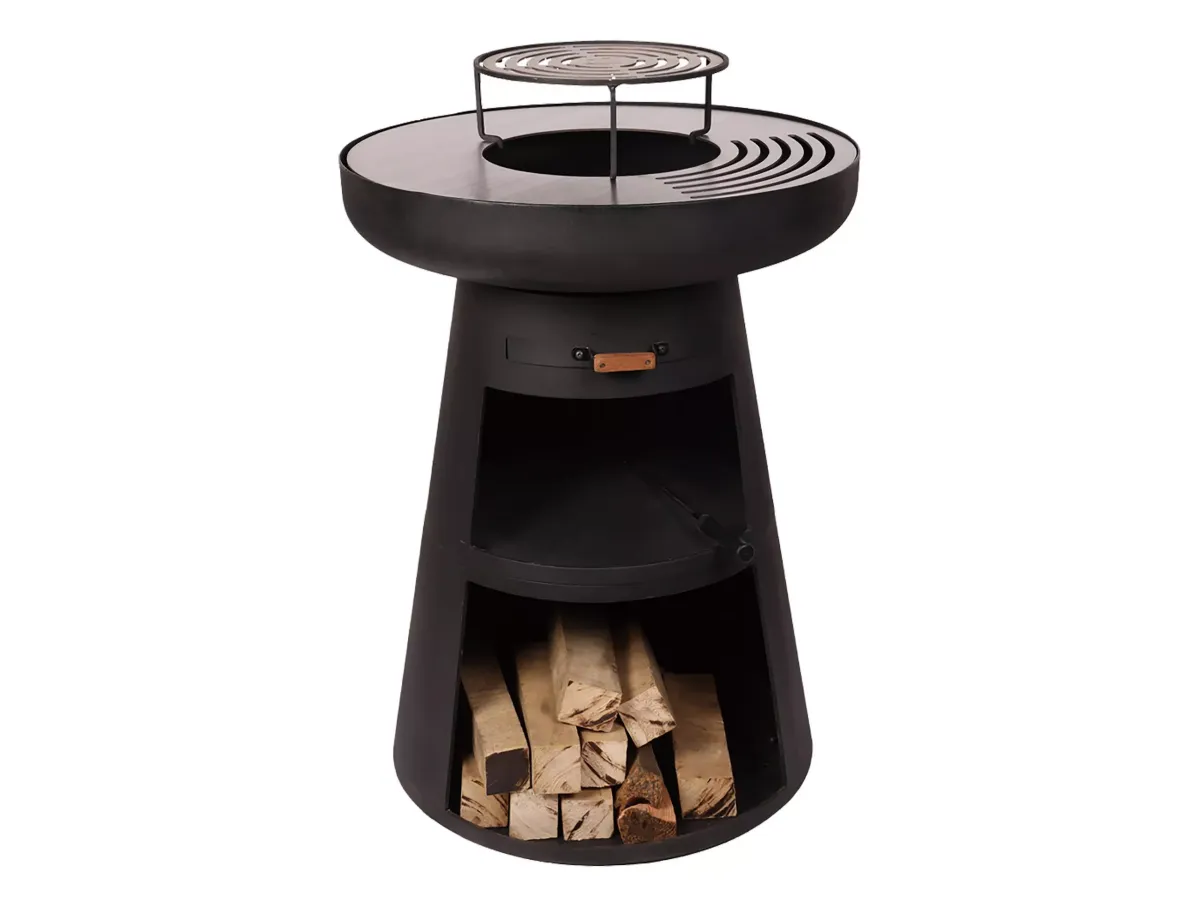 HOLZKOHLEGRILL Feuerschale Schwarz inkl. Schutzhülle