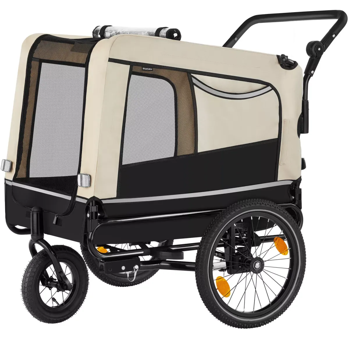 HUNDEANHÄNGER Woofrider,inklusive Reflektoren, Leine und Warnfahne,beige