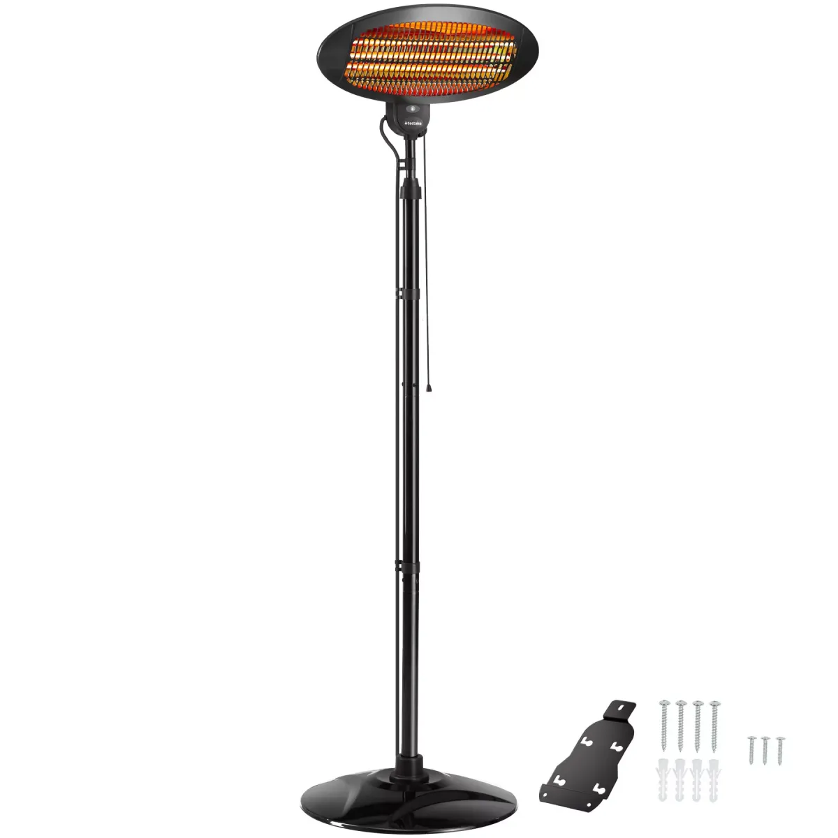 INFRAROTHEIZSTRAHLER Solaris Monolith,Wandmontage möglich, 50 x 50 x 136 - 213 cm,schwarz