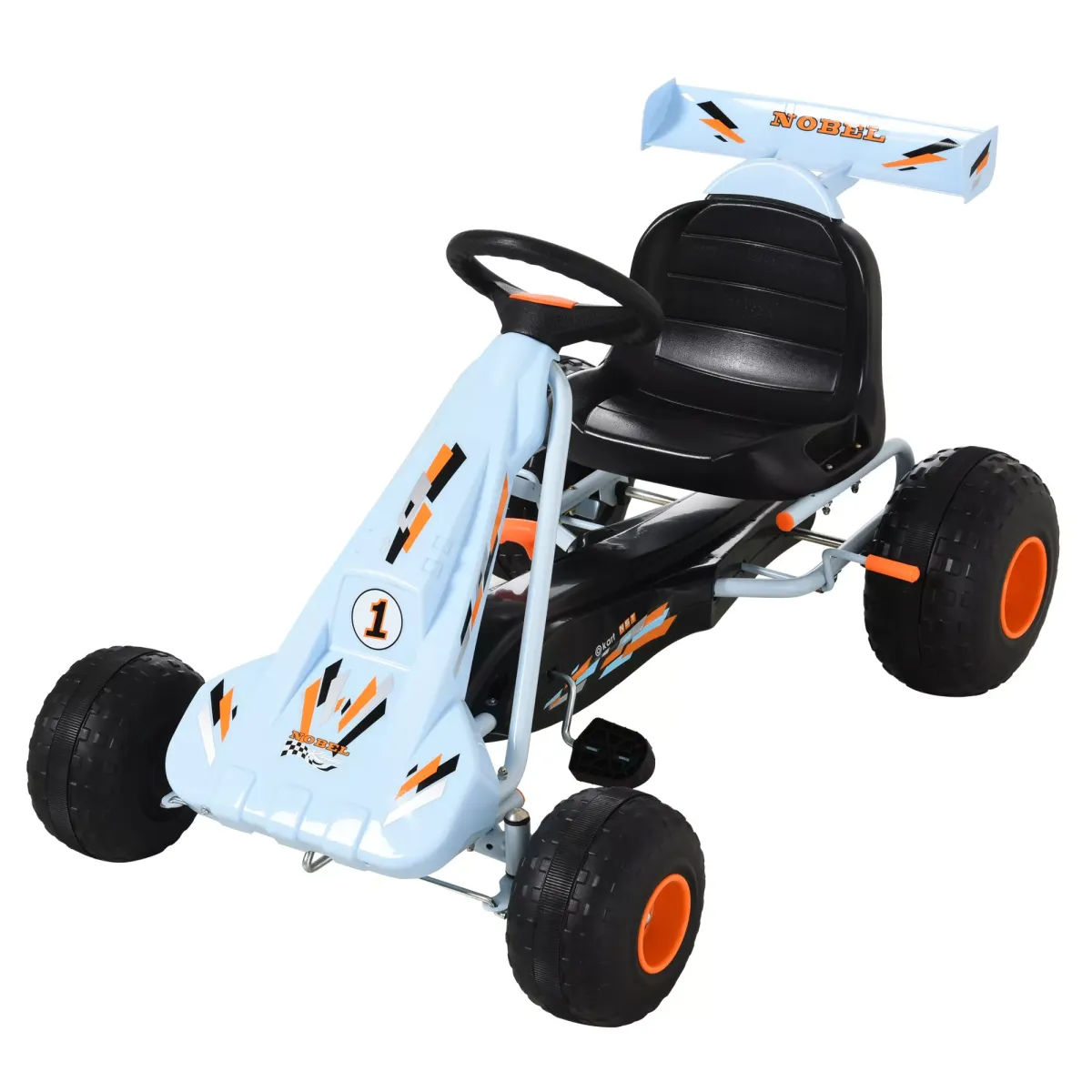 KINDER GO KART TRETAUTO, Hellblau, Stahl+ Kunststoff