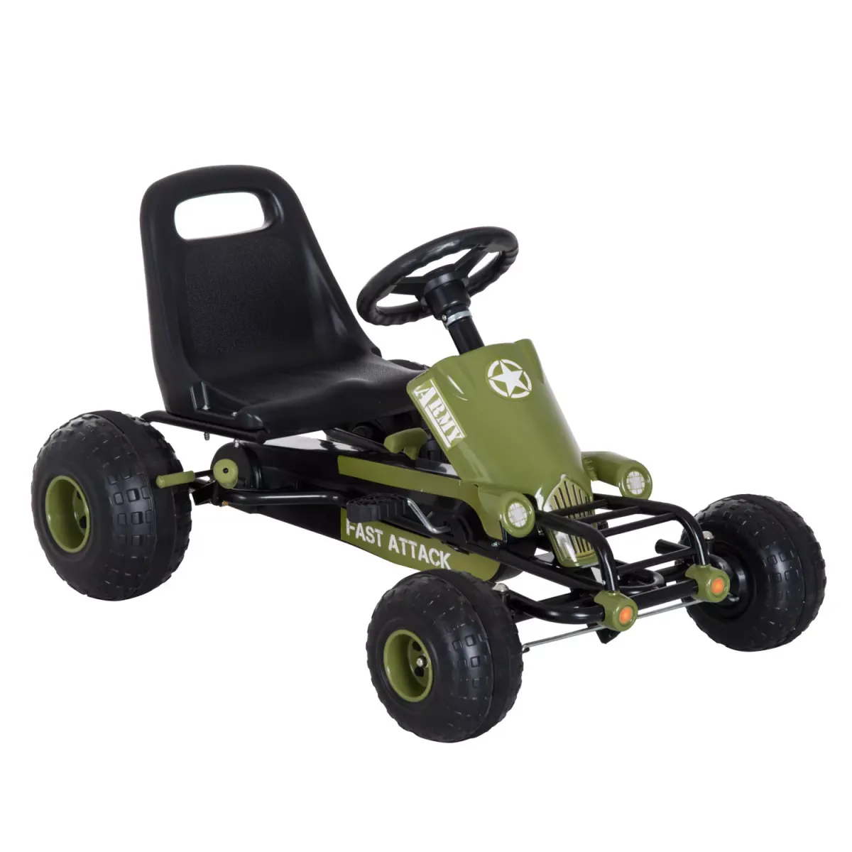 KINDER GO KART TRETAUTO, L105 x B54 x H61cm/L99 x B65 x H56cm, Grün