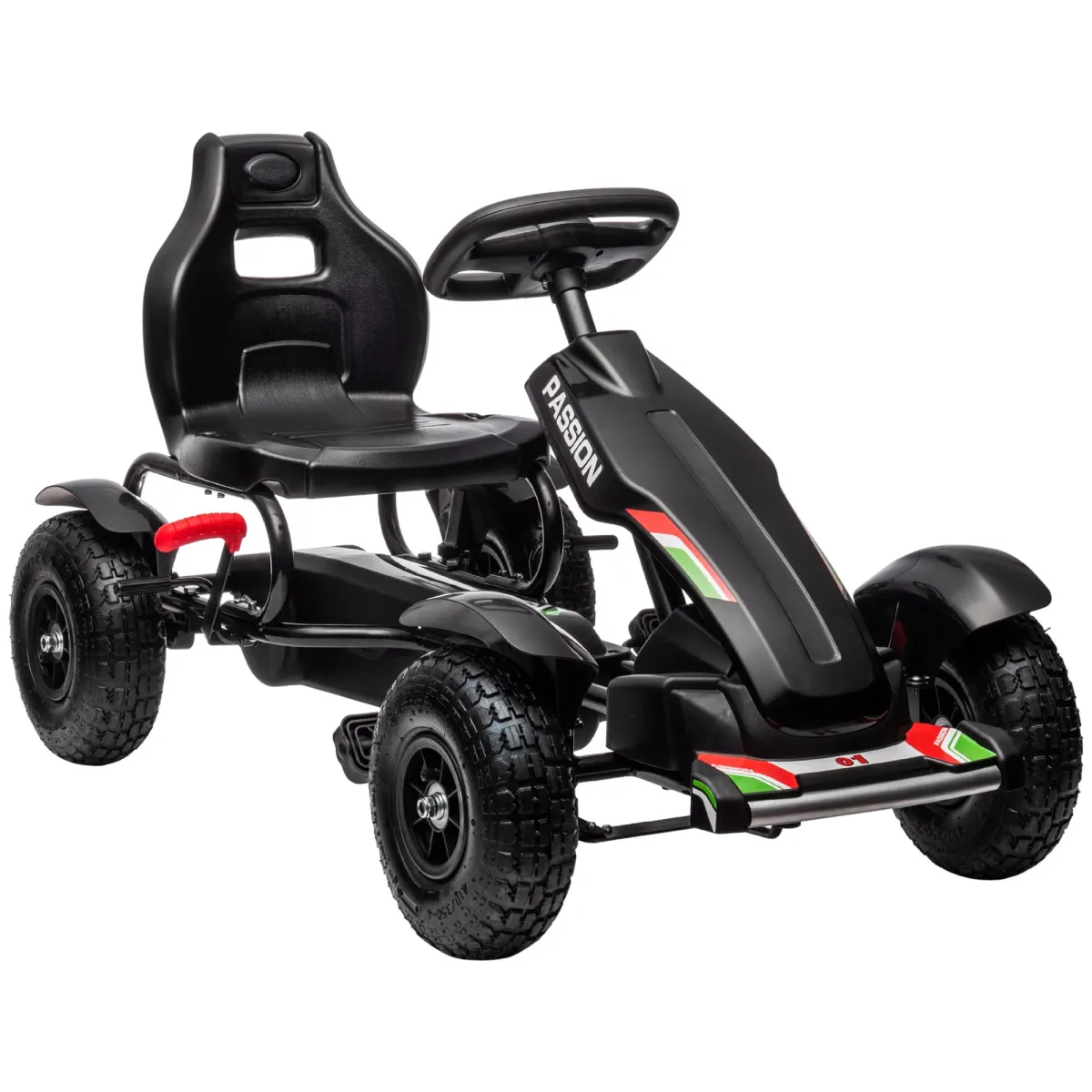 KINDER GO KART TRETAUTO, Schwarz, Kunststoff+ Metall