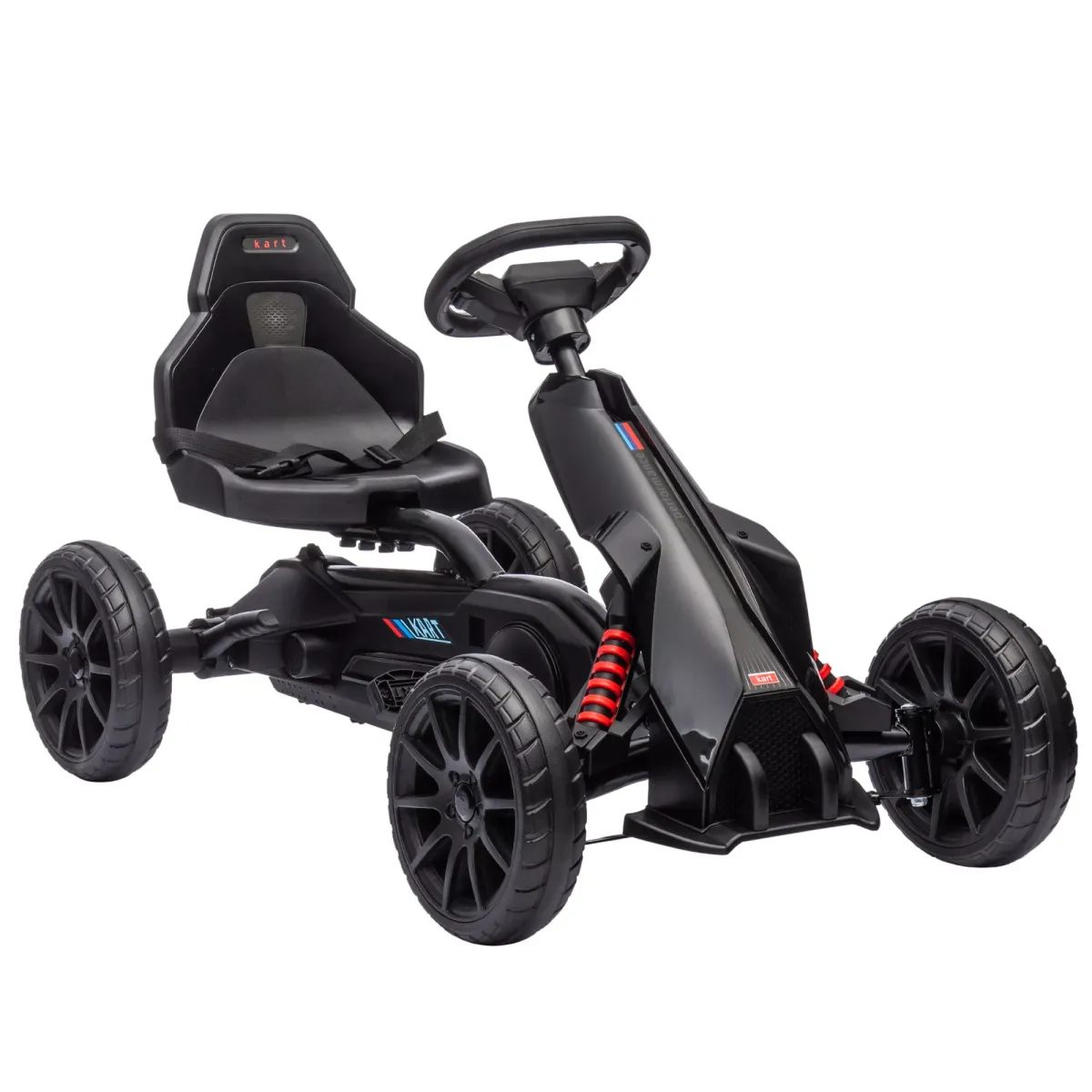 KINDER GO KART TRETAUTO, Schwarz, Kunststoff, Metall