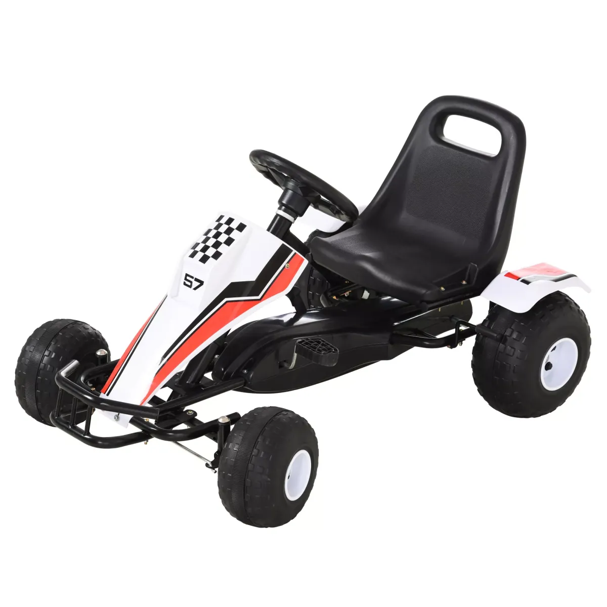 KINDER GO KART TRETAUTO, Weiß, Stahl+