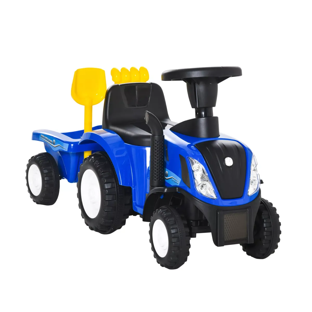 KINDER RUTSCHAUTO, Blau/Gelb, PP+ Metall