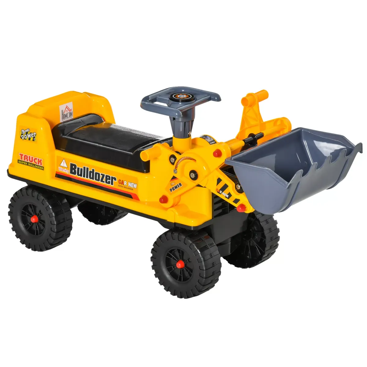 KINDER RUTSCHAUTO, Gelb+Schwarz+Grau, PP-Kunststoff+ ABS