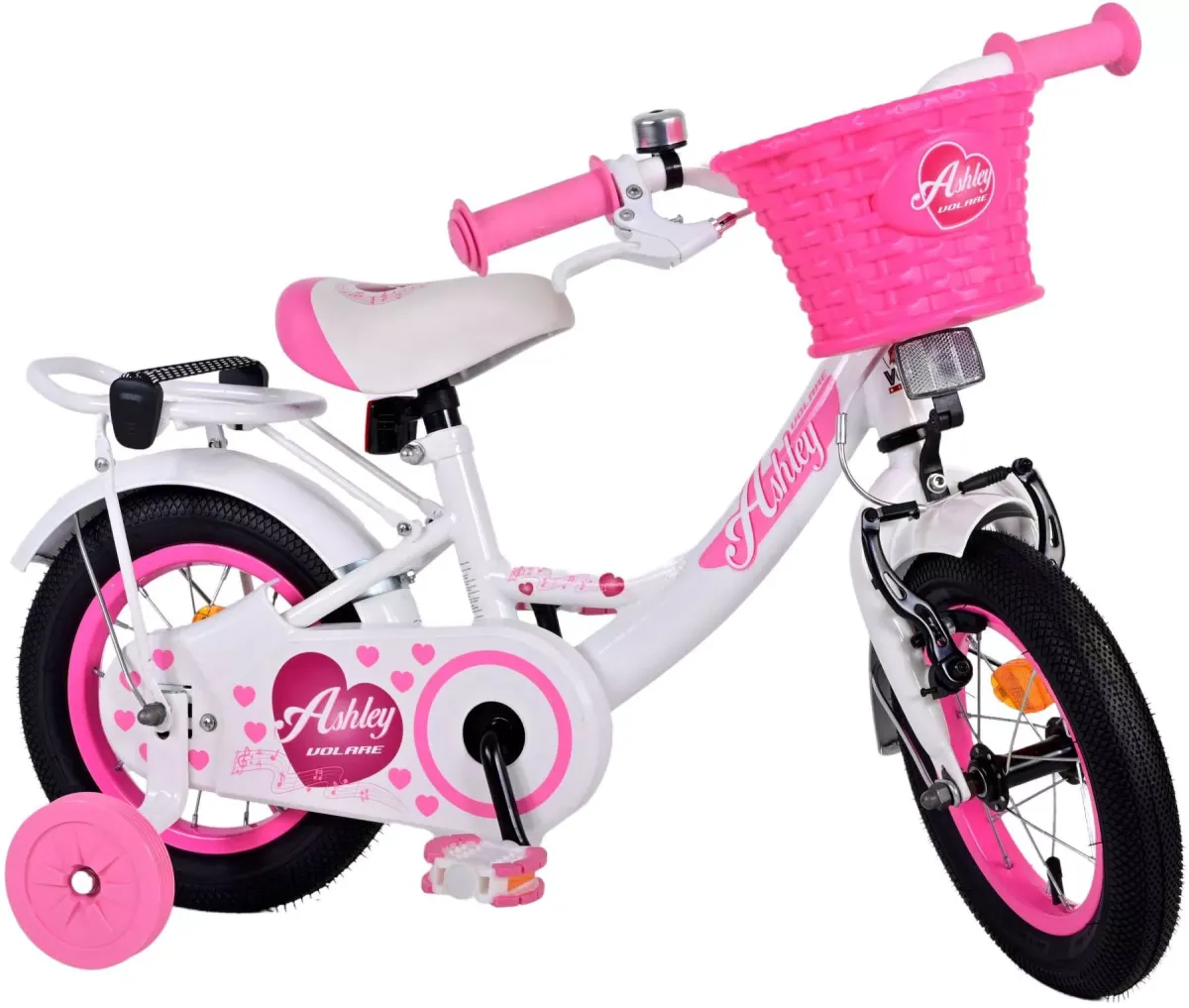 KINDERFAHRRAD Ashley - Mädchen - 12 Zoll - Rücktritt + Handbremse - Weiß