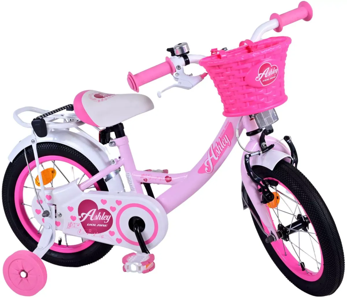 KINDERFAHRRAD Ashley - Mädchen - 14 Zoll - Rücktritt + Handbremse - Rosa
