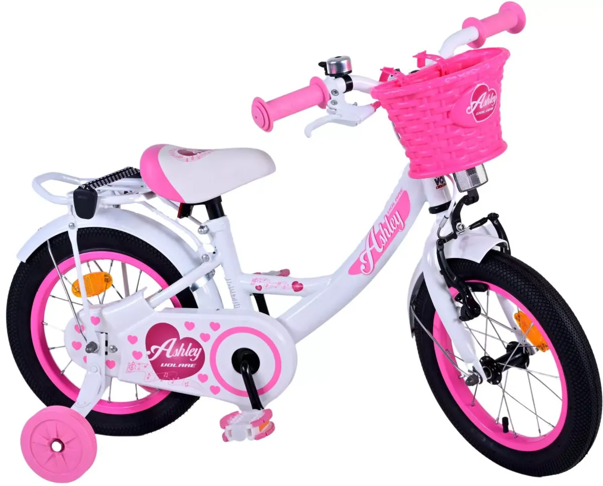 KINDERFAHRRAD Ashley - Mädchen - 14 Zoll - Rücktritt + Handbremse - Weiß