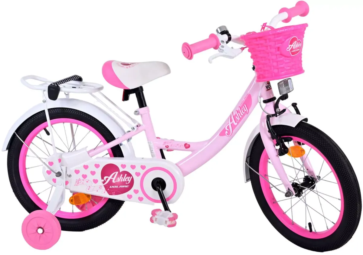 KINDERFAHRRAD Ashley - Mädchen - 16 Zoll - Rücktritt + Handbremse - Rosa