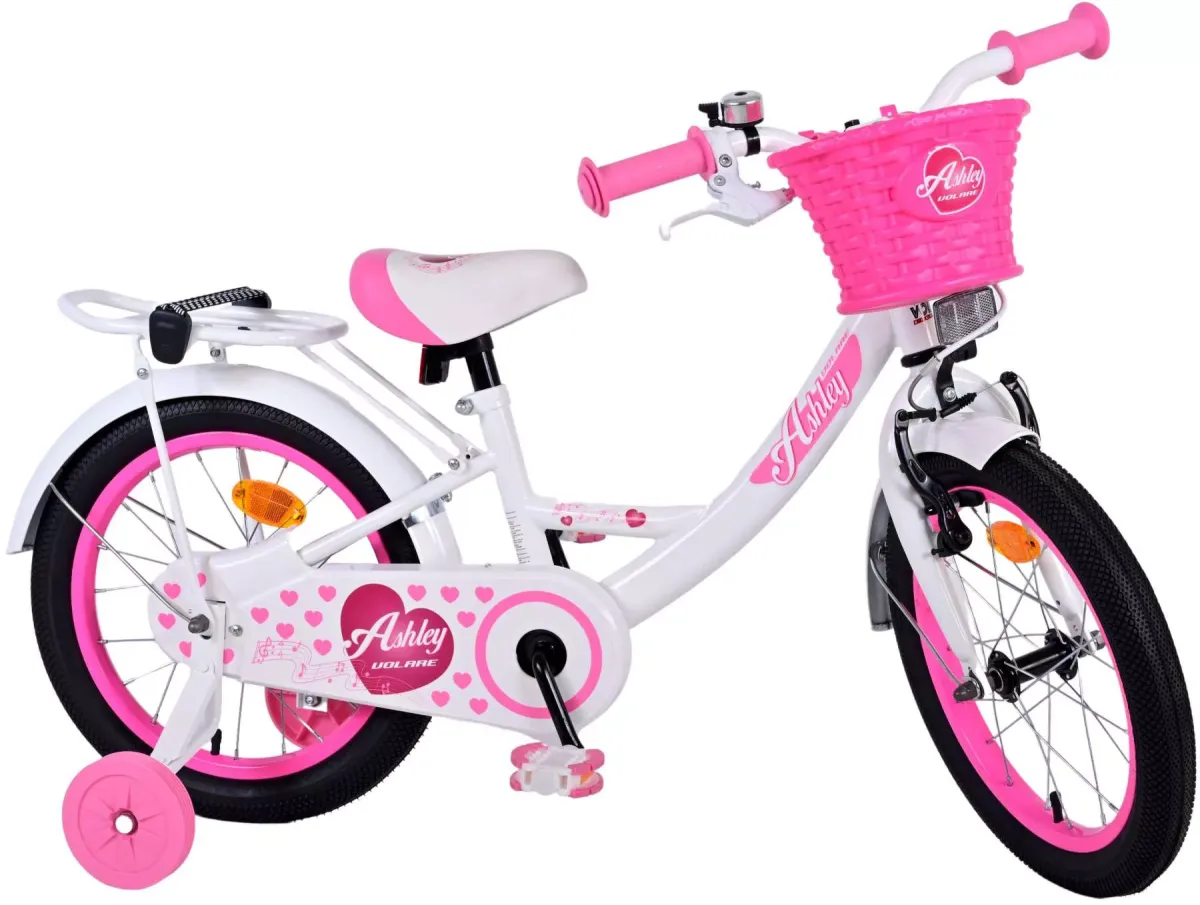 KINDERFAHRRAD Ashley - Mädchen - 16 Zoll - Rücktritt + Handbremse - Weiß