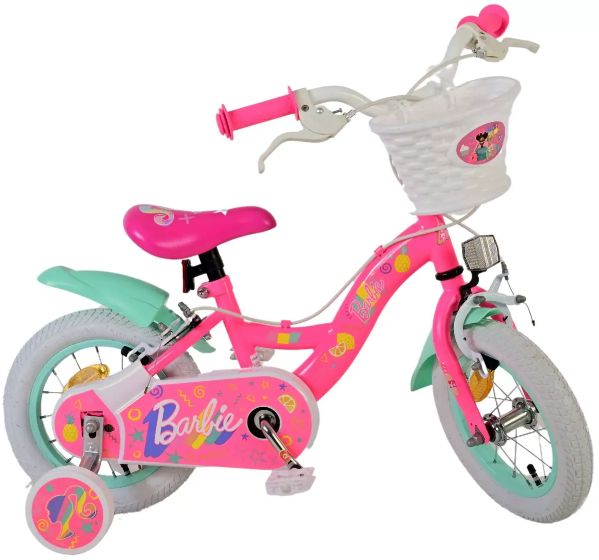 KINDERFAHRRAD Barbie - Mädchen - 12 Zoll - 2 Handbremsen - Rosa