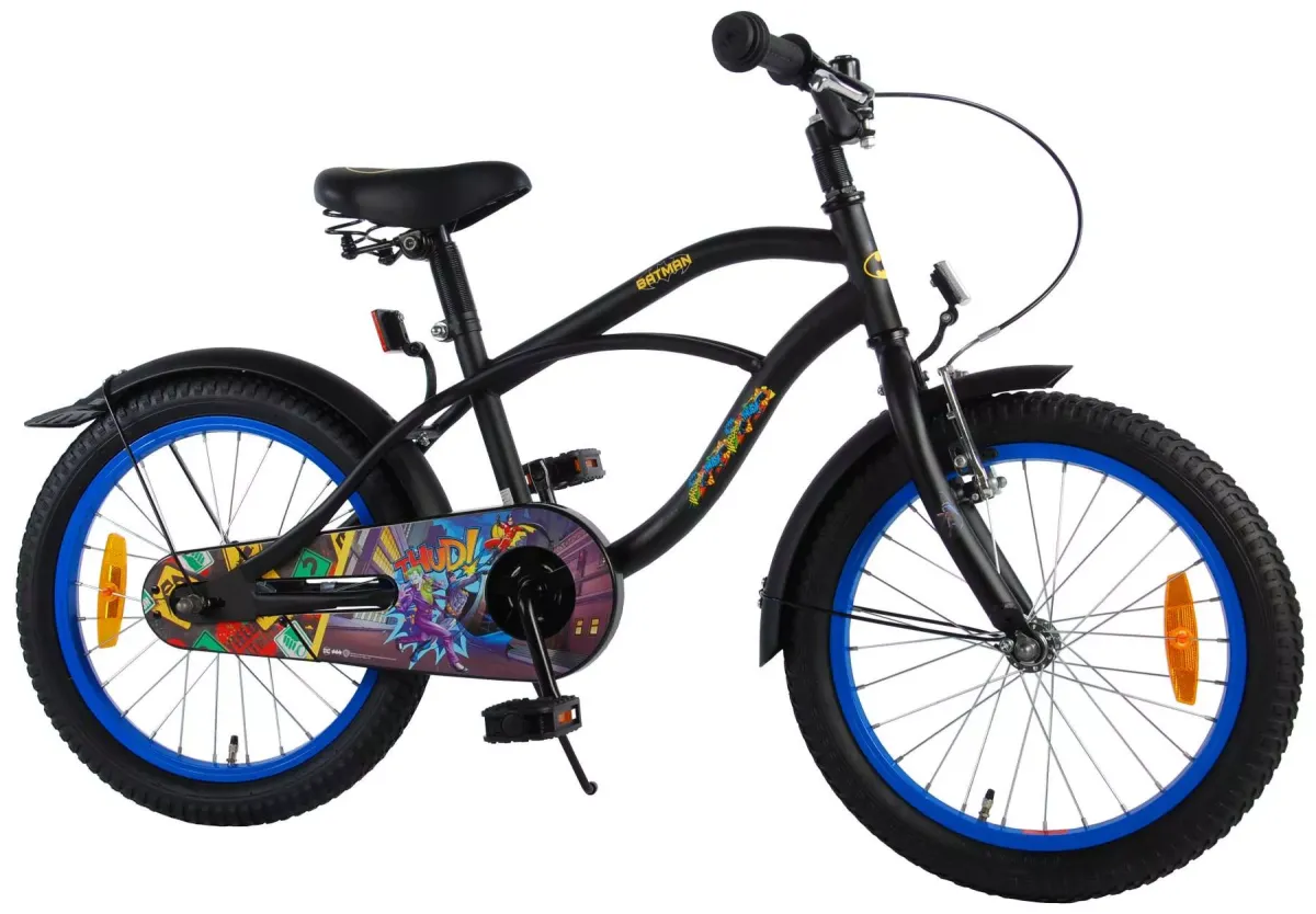 KINDERFAHRRAD Batman - Jungen - 18 Zoll - Rücktritt + Handbremse - Schwarz