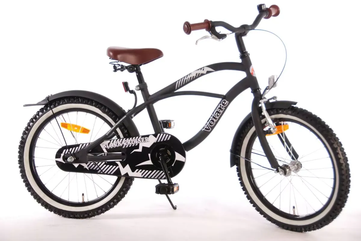 KINDERFAHRRAD Black Cruiser - Jungen - 18 Zoll - Rücktritt + Handbremse - Schwarz