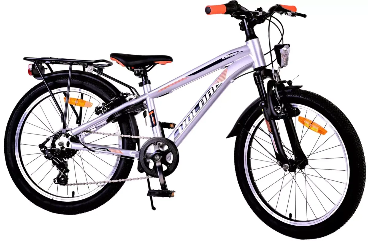 KINDERFAHRRAD Cross - Jungen - 20 Zoll - Rücktritt + Handbremse - 6 Gänge - Silber
