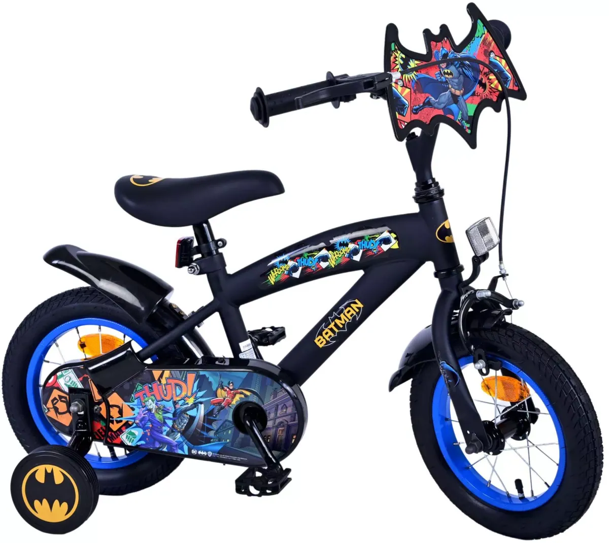 KINDERFAHRRAD DC Batman - Jungen - 12 Zoll - Rücktritt + Handbremse- Schwarz