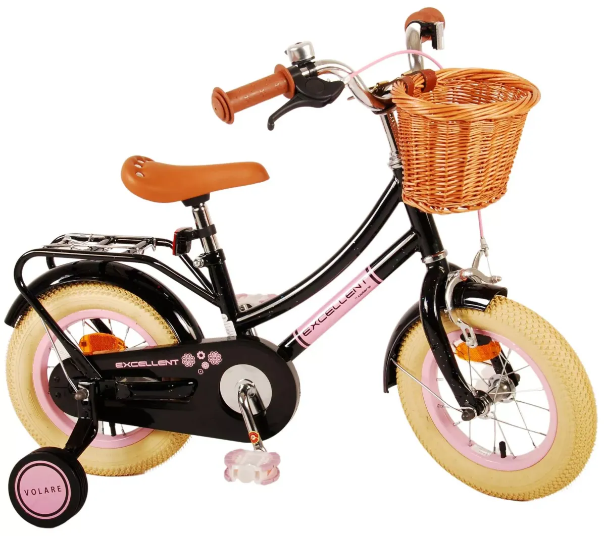 KINDERFAHRRAD Excellent - Mädchen - 12 Zoll - Rücktritt + Handbremse - Schwarz