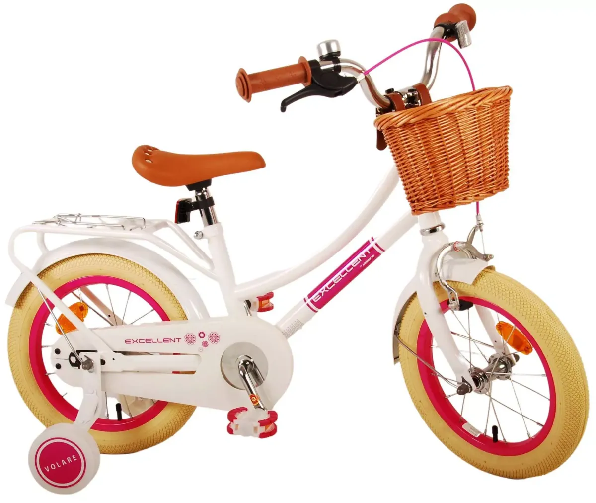 KINDERFAHRRAD Excellent - Mädchen - 14 Zoll - Rücktritt + Handbremse - Weiß