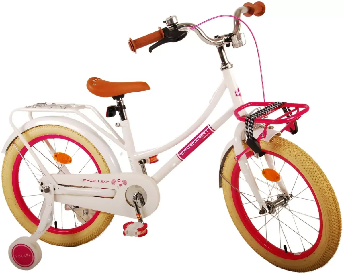 KINDERFAHRRAD Excellent - Mädchen - 18 Zoll - Rücktritt + Handbremse - Weiß