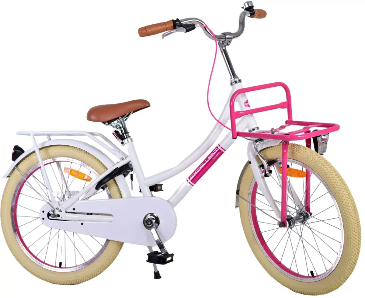 KINDERFAHRRAD Excellent - Mädchen - 20 Zoll - Rücktritt + Handbremse - Weiß